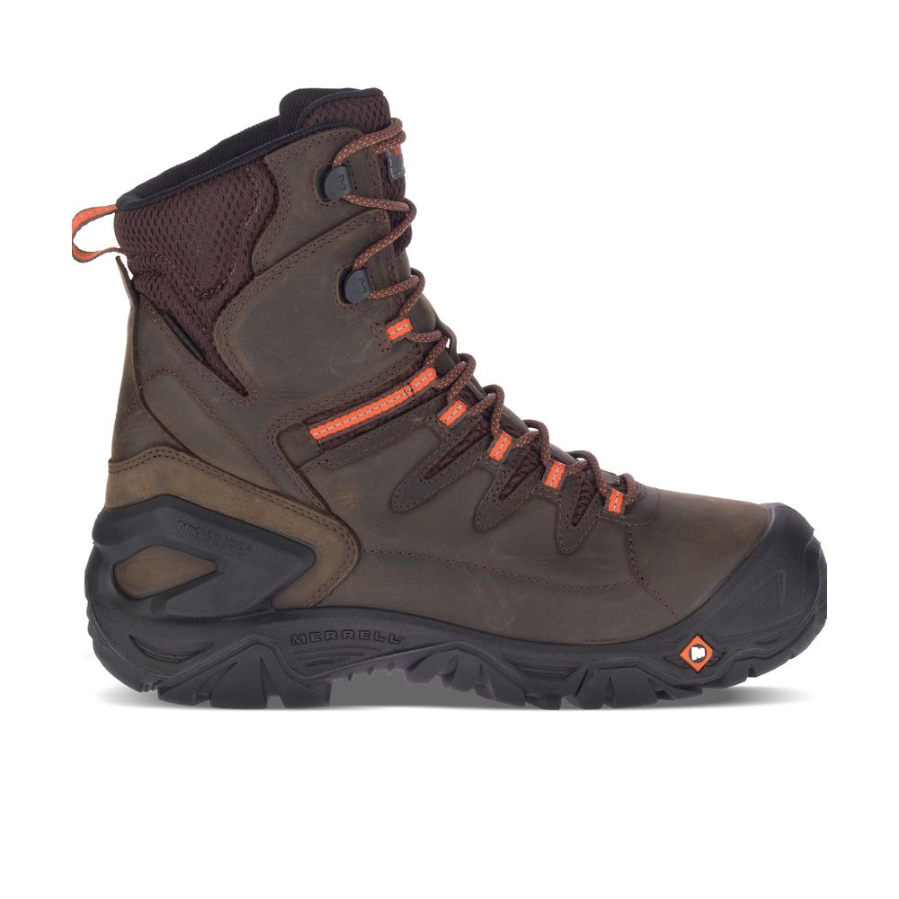 Merrel StrongfielLeathe 8" ThermWaterproo Com To Wor Boots Espresso - Click Image to Close