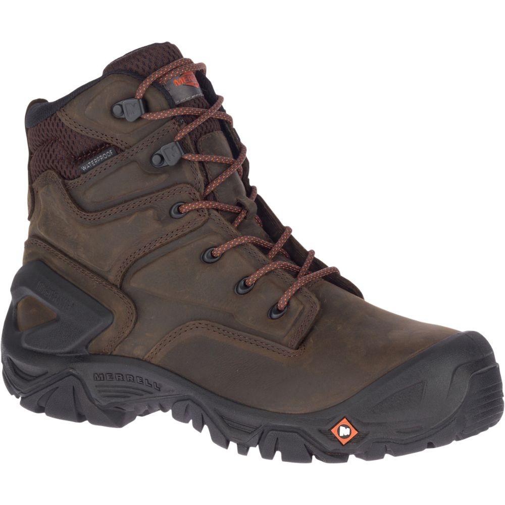 Merrel StrongfielLeathe 7&quotWaterproo Com To Wor Boots Espresso