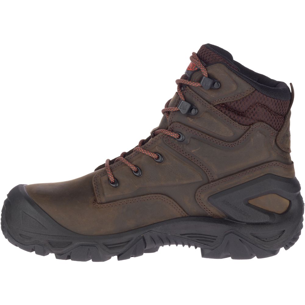 Merrel StrongfielLeathe 7&quotWaterproo Com To Wor Boots Espresso