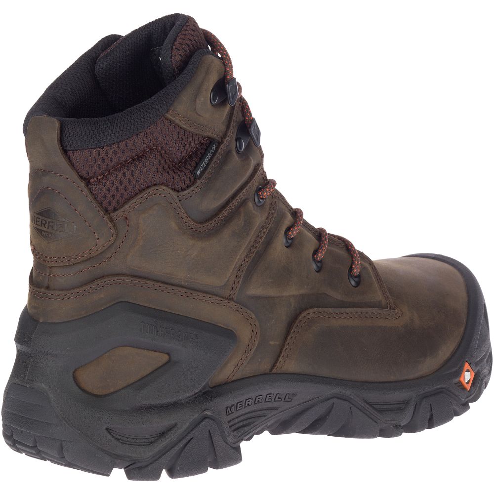 Merrel StrongfielLeathe 7&quotWaterproo Com To Wor Boots Espresso