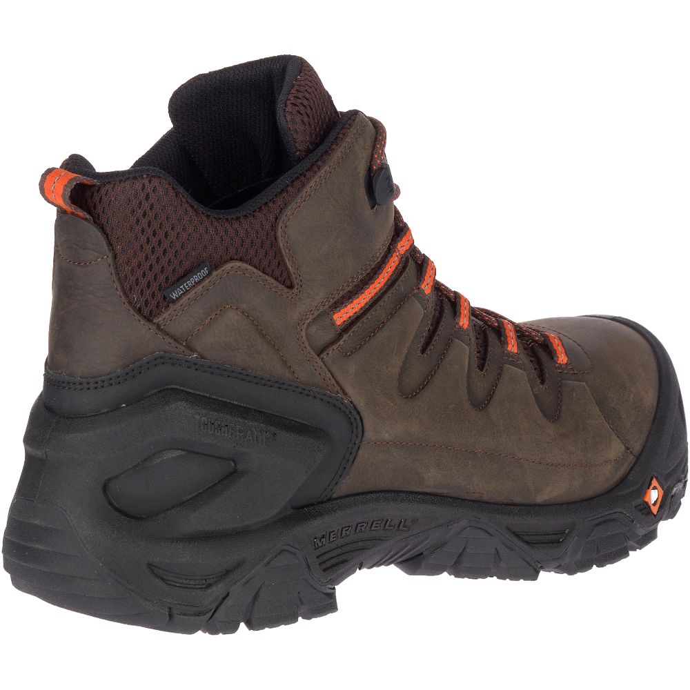 Merrel StrongfielLeathe 6&quotWaterproo Com To Wor Boots Espresso