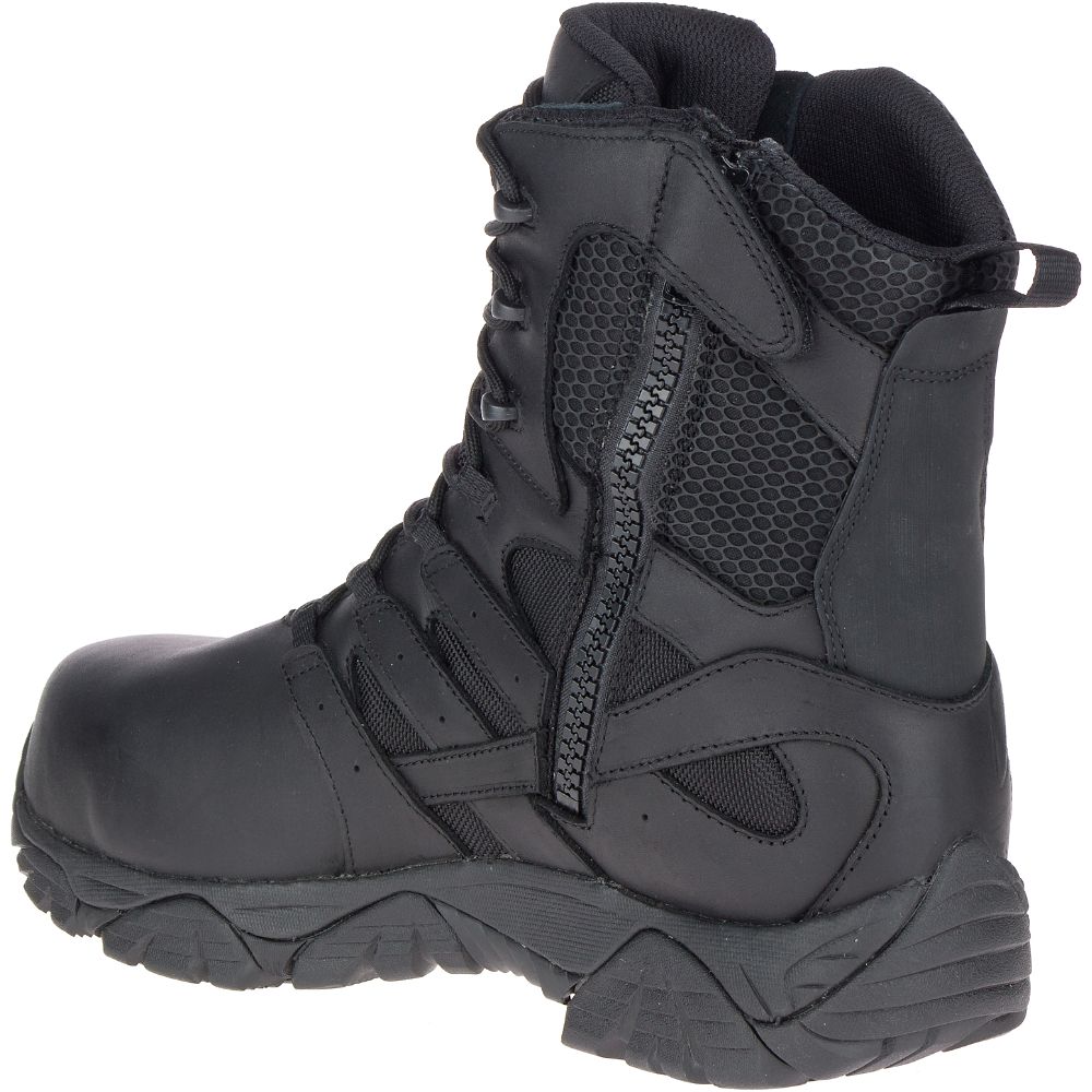 Merrel Moa 8" Tactica ResponsWaterproo Com To Wor Boots Black