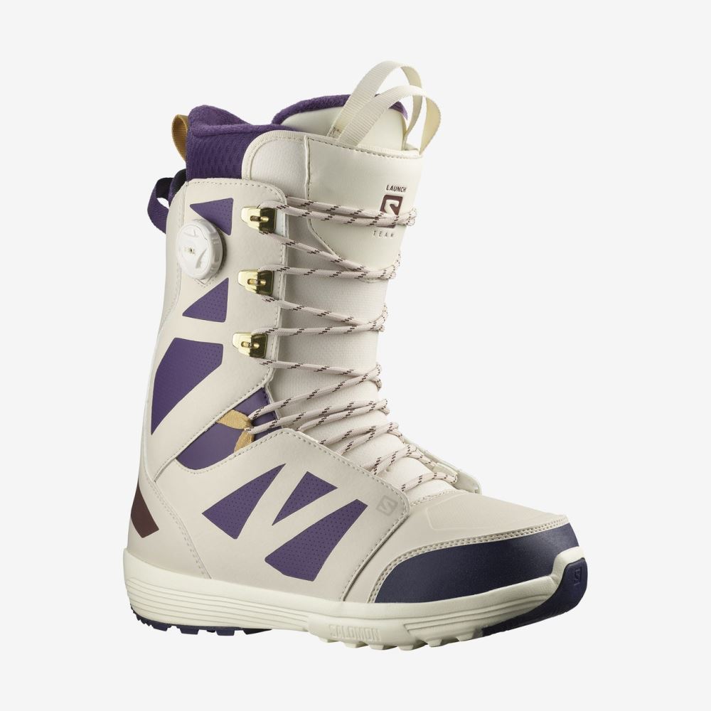 Salomon LAUNCH LACE SJ BOA TEAM - Vanilla Ice / Grape / Rainy Day - Click Image to Close