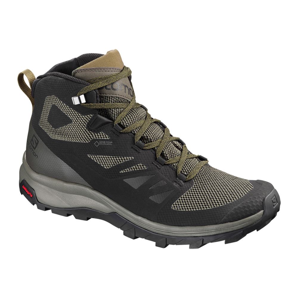 Salomon Outline Mid Gtx - Black/Beluga/Capers - Click Image to Close