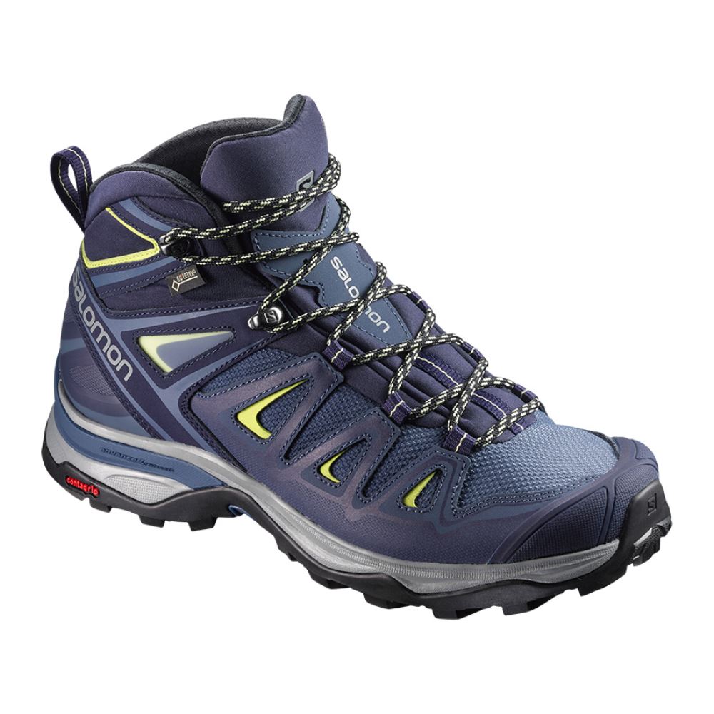 Salomon X Ultra 3 Mid Gtx W - Crown Blue/Evening Blue/Sunny Lime - Click Image to Close