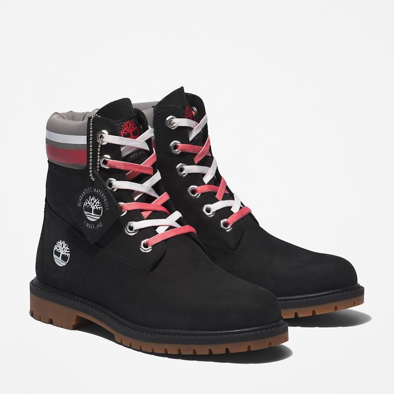 Timberland Heritage 6 Inch Boot for Women in Black/Pink