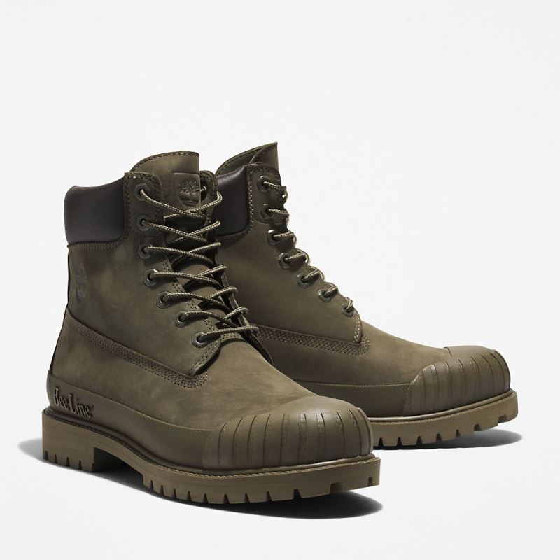 Timberland Bee Line x 6 Inch Rubber Toe Boot for Men in Dark Green