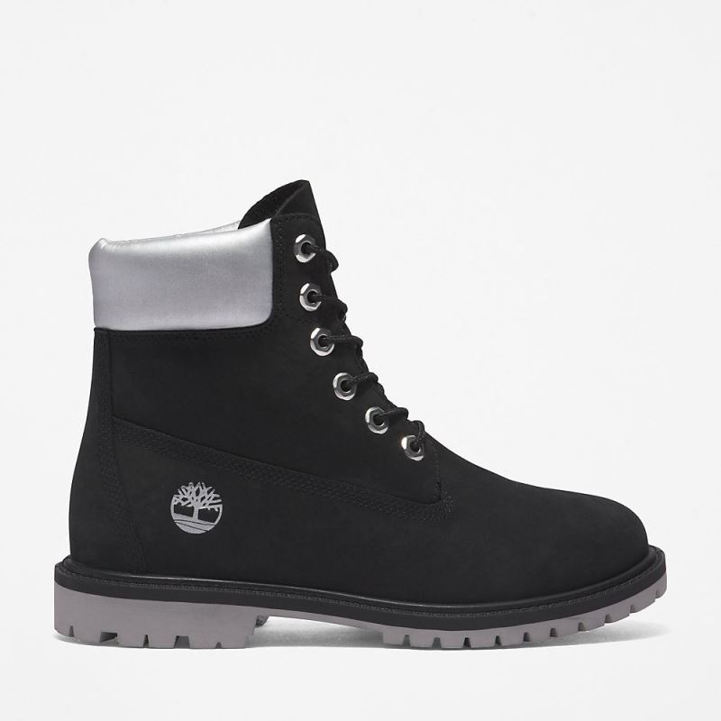 Timberland Heritage 6 Inch Boot for Women in Black/Silver