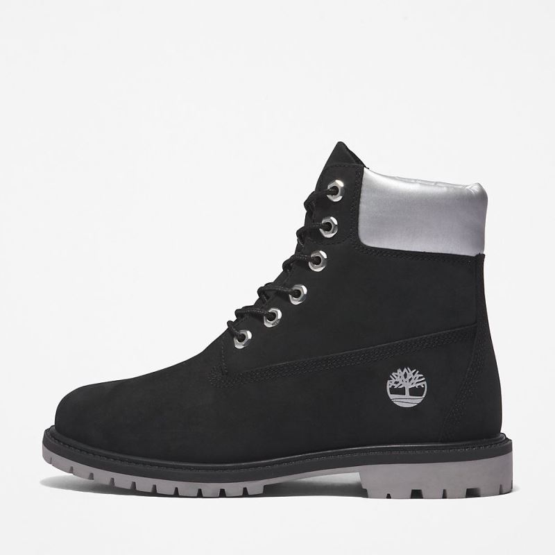 Timberland Heritage 6 Inch Boot for Women in Black/Silver