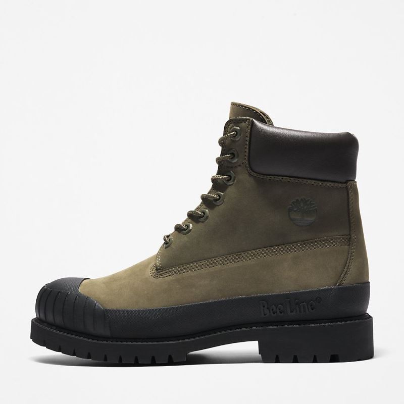 Timberland Bee Line x 6 Inch Rubber Toe Boot for Men in Dark Green/Black