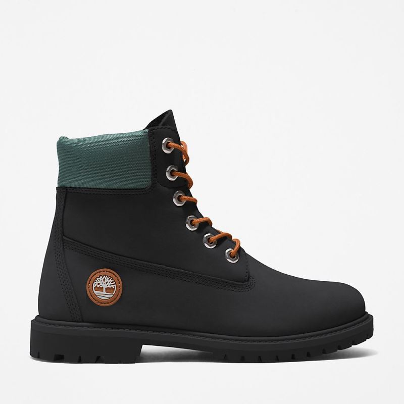 Timberland Heritage 6 Inch Boot for Women in Black/Green