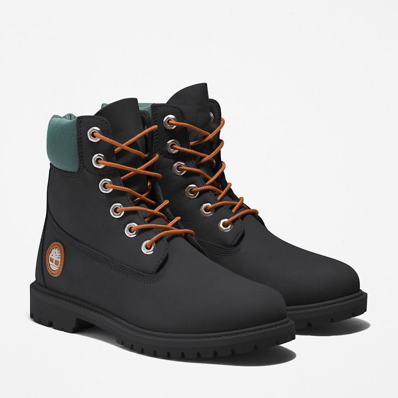 Timberland Heritage 6 Inch Boot for Women in Black/Green