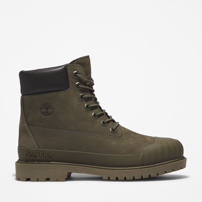 Timberland Bee Line x 6 Inch Rubber Toe Boot for Women in Dark Green