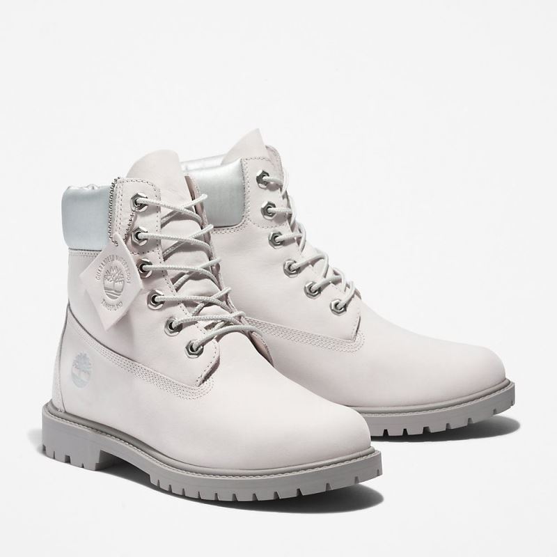 Timberland Heritage 6 Inch Boot for Women in White/Silver