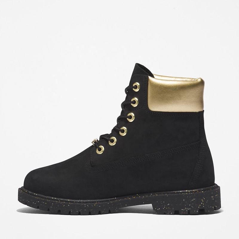 Timberland Heritage 6 Inch Boot for Women in Black/Gold