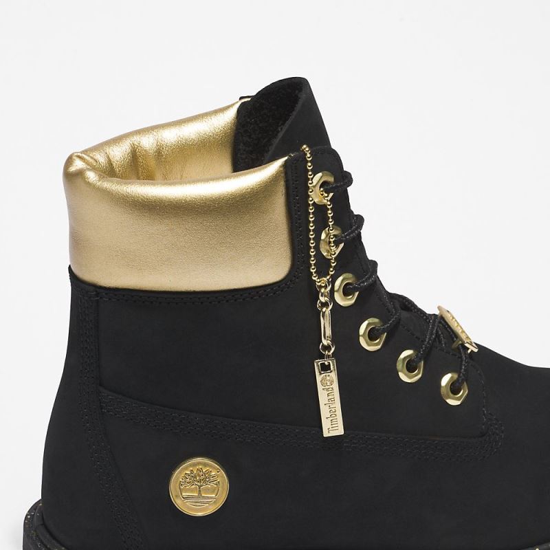 Timberland Heritage 6 Inch Boot for Women in Black/Gold