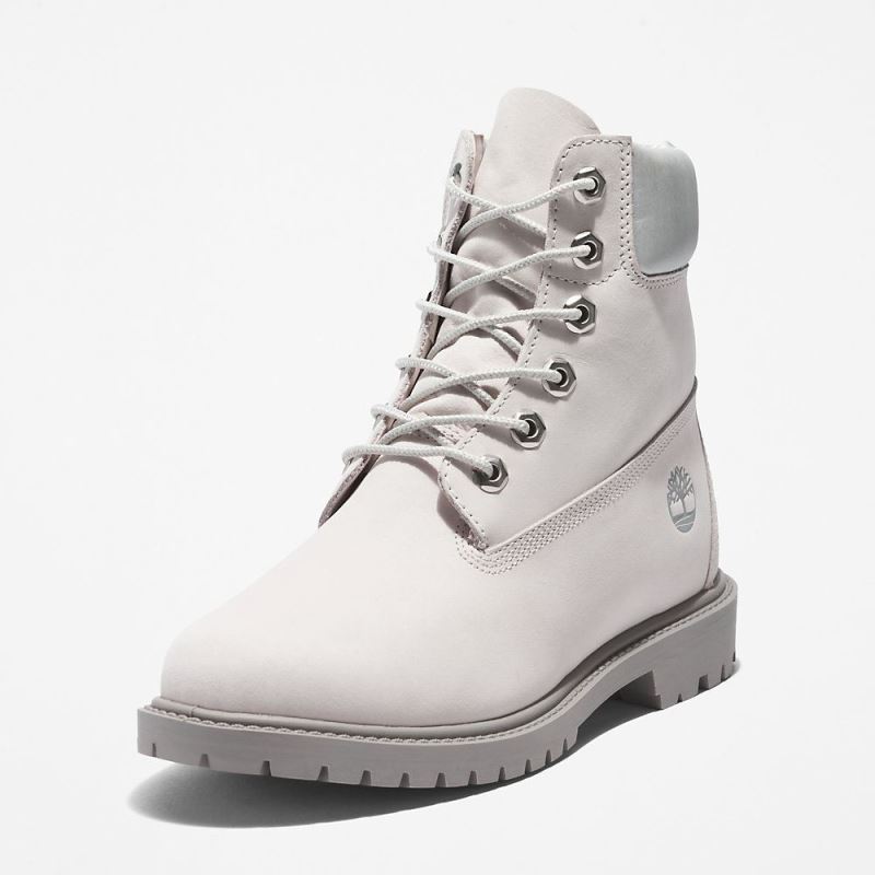 Timberland Heritage 6 Inch Boot for Women in White/Silver