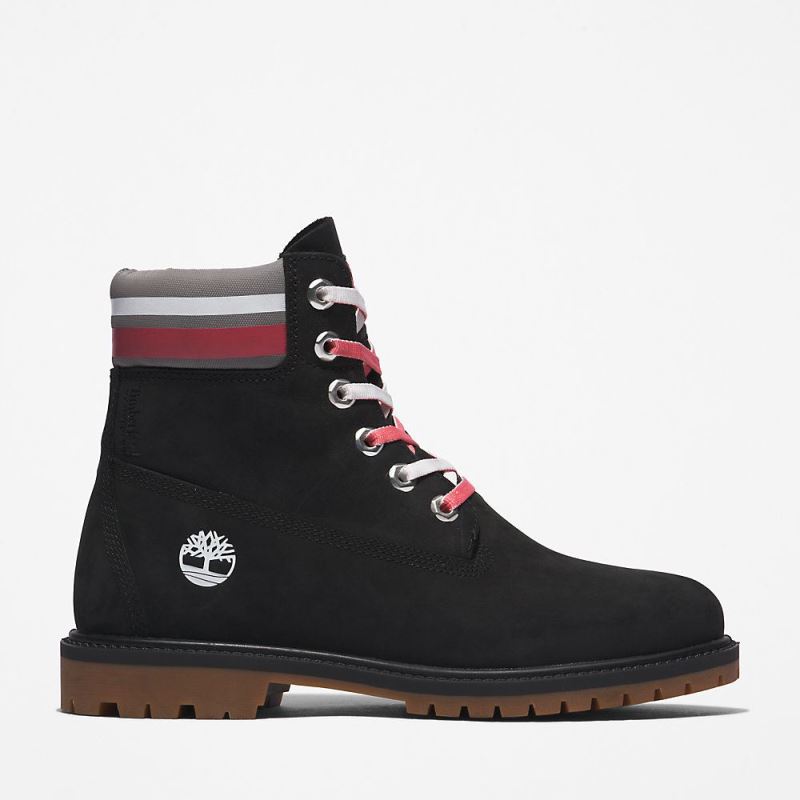 Timberland Heritage 6 Inch Boot for Women in Black/Pink