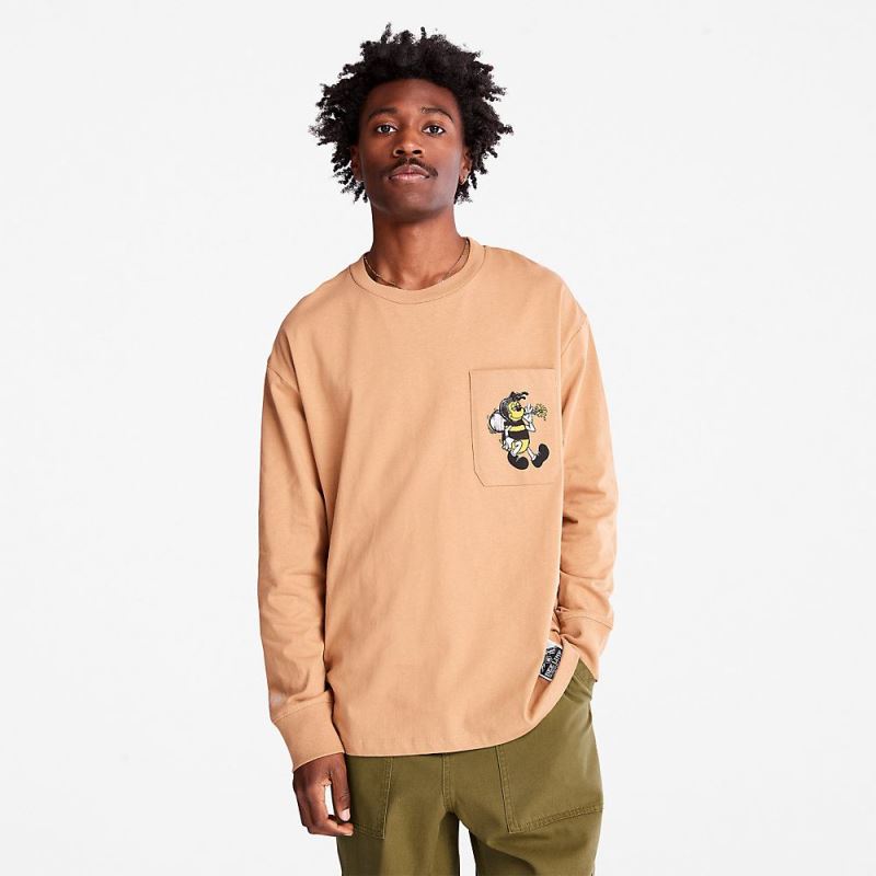 Timberland Bee Line x Back-graphic Long-sleeved T-Shirt in Brown