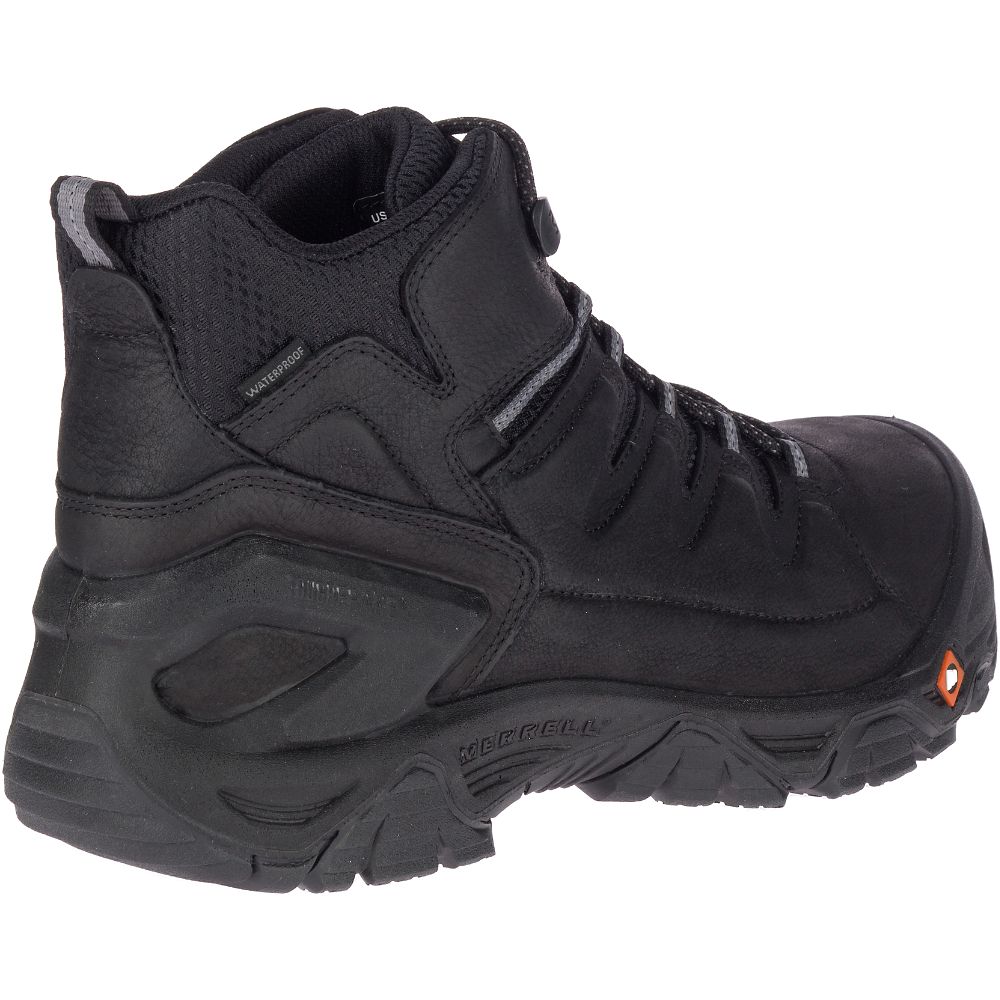 Merrel StrongfielLeathe 6&quotWaterproo Com To Wor Boots Black