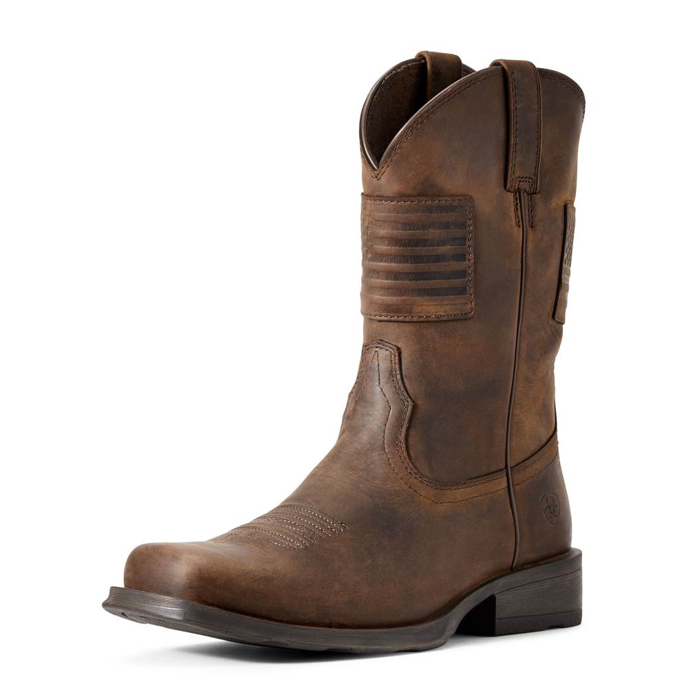 Ariat Rambler Patriot Western Boot - DISTRESSED BROWN