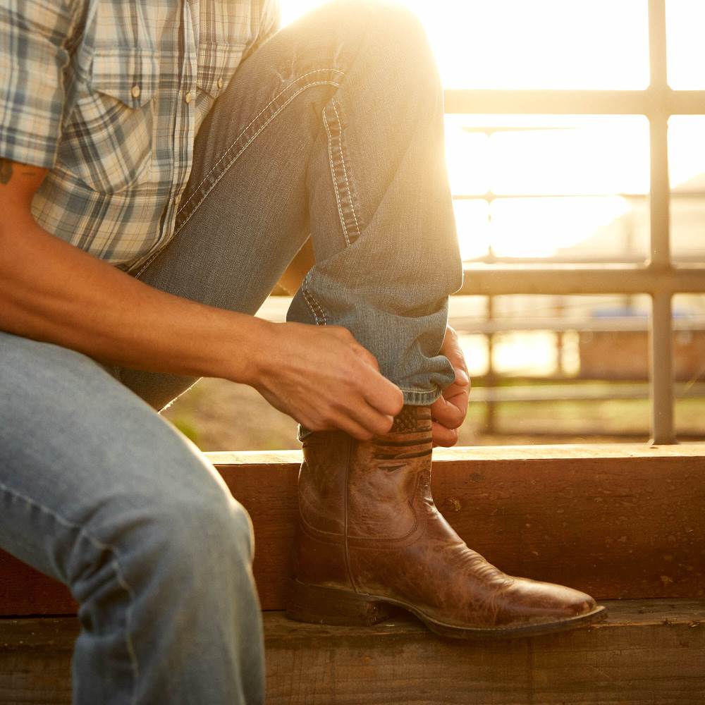 Ariat Rambler Patriot Western Boot - DISTRESSED BROWN