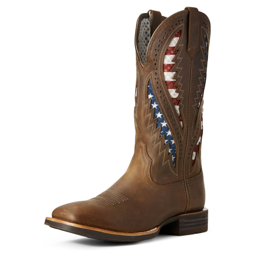 Ariat Quickdraw VentTEK Western Boot - DISTRESSED BROWN