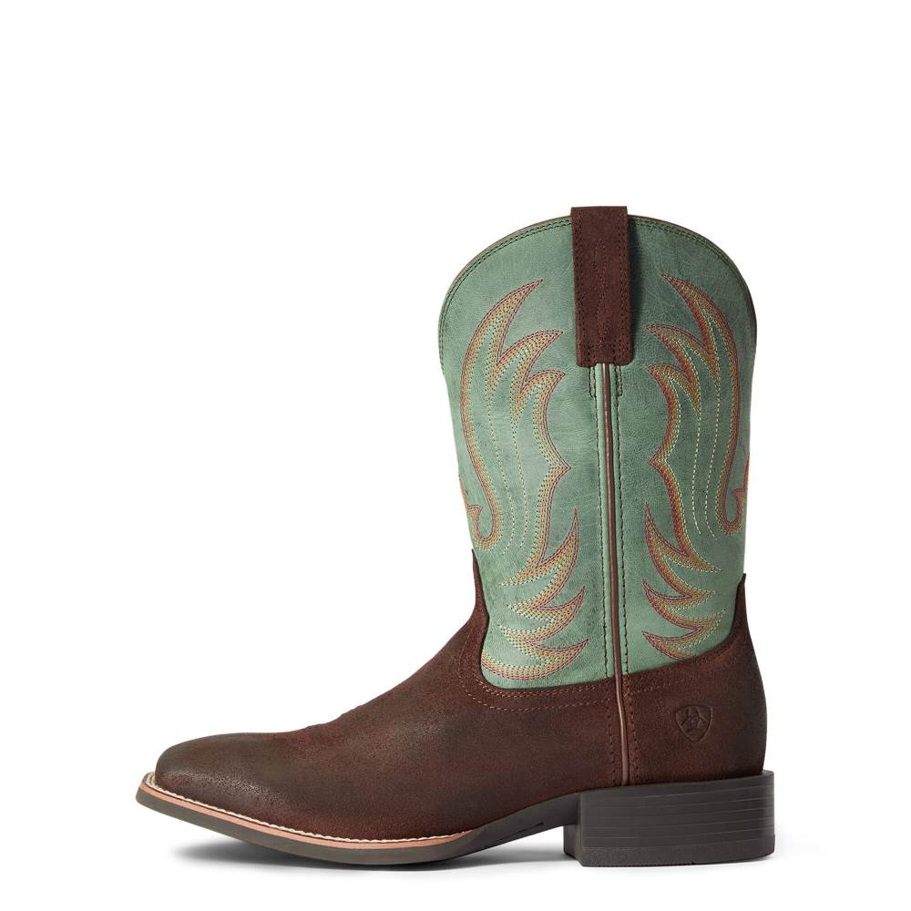 Ariat Sport Cason Western Boot - MAHOGANY SUEDE