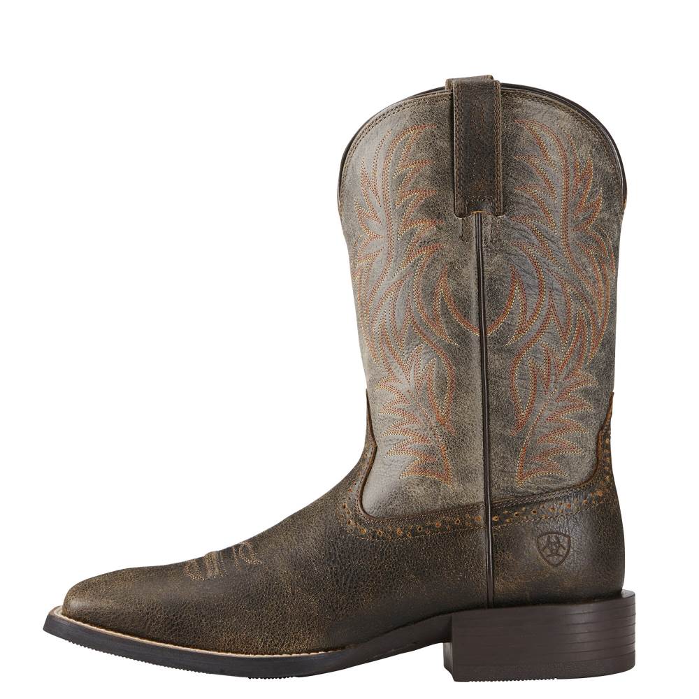 Ariat Sport Wide Square Toe Western Boot - BROOKLYN BROWN