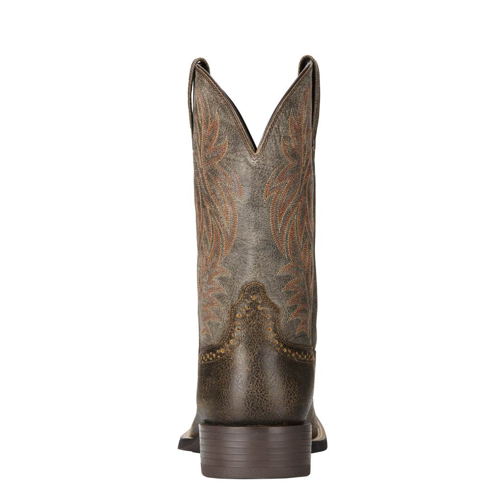 Ariat Sport Wide Square Toe Western Boot - BROOKLYN BROWN