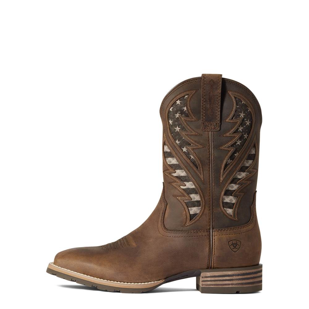 Ariat Hybrid VentTEK Western Boot - DISTRESSED BROWN