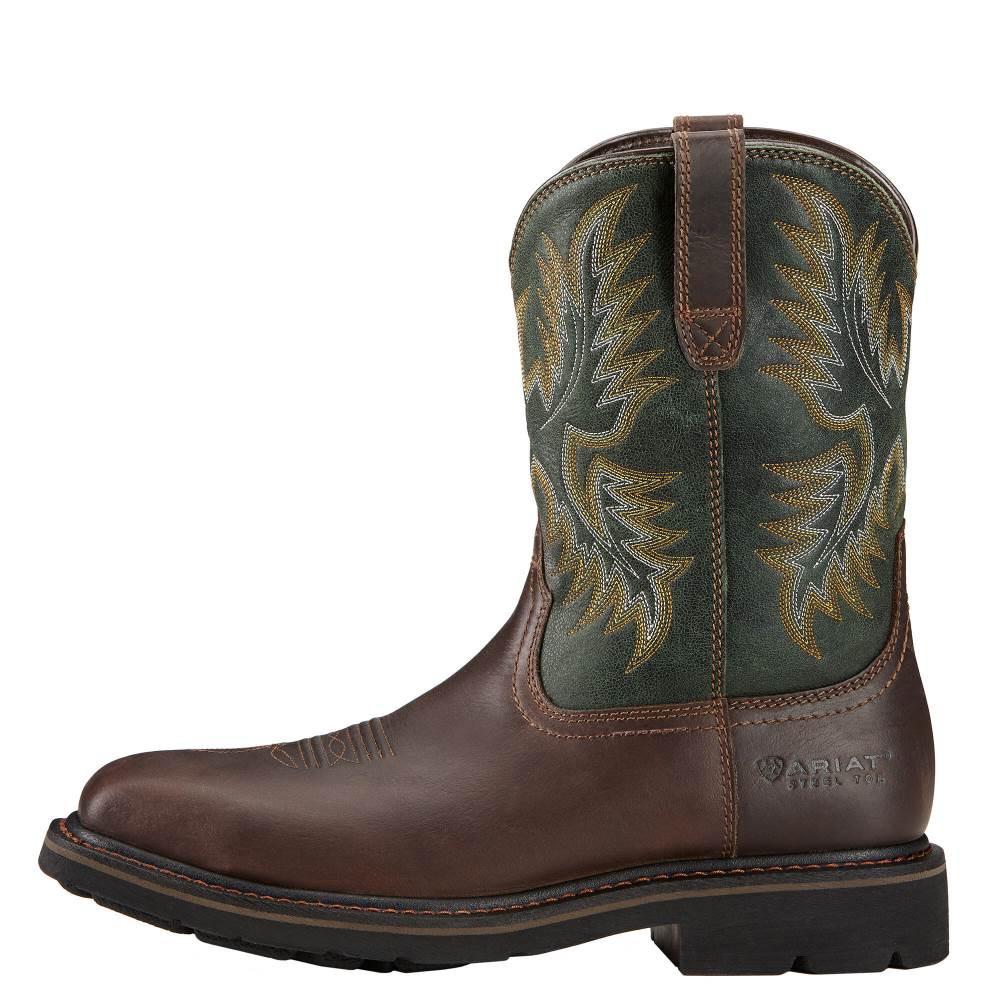 Ariat Sierra Wide Square Toe Steel Toe Work Boot - DARK BROWN