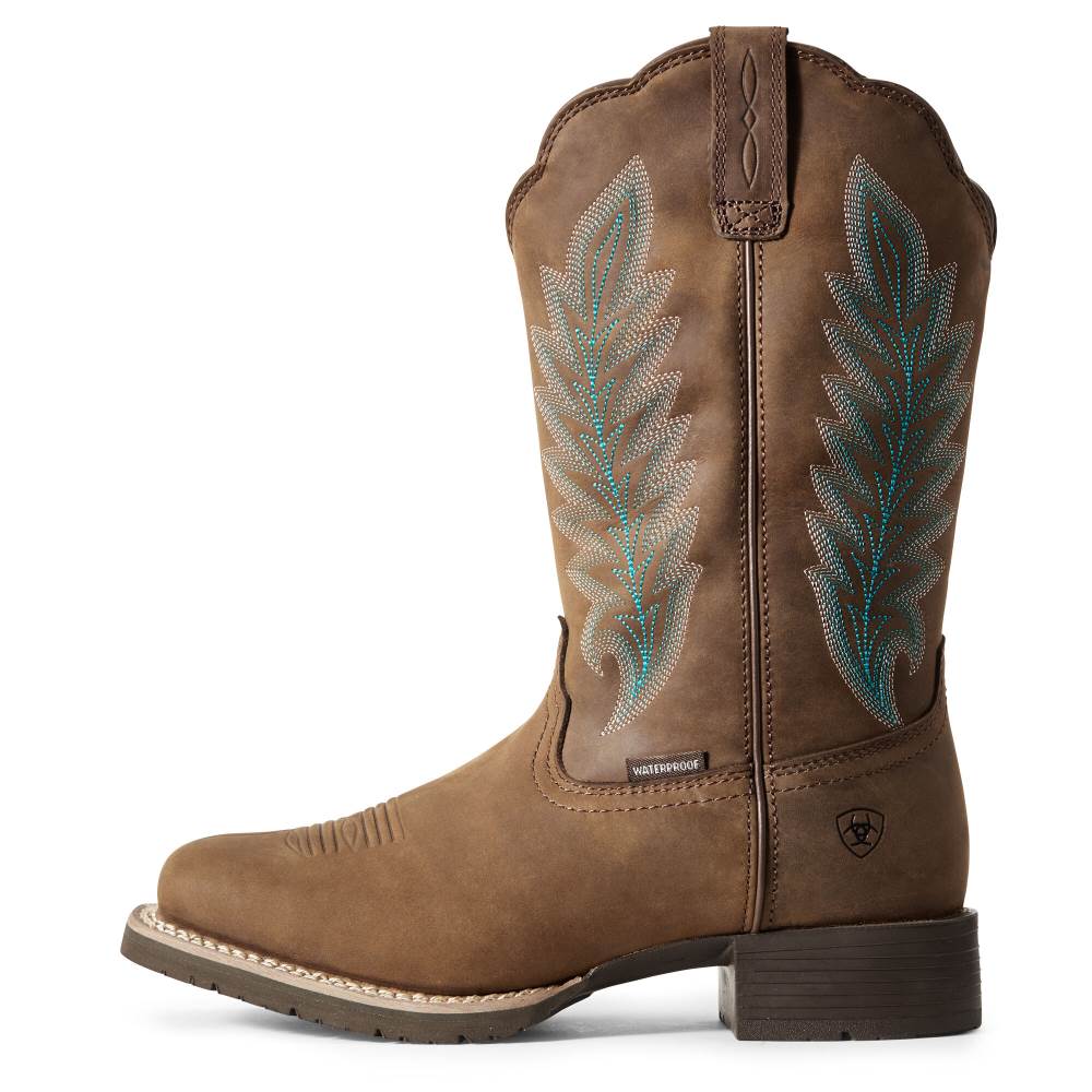 Ariat Hybrid Rancher Waterproof 400g Western Boot - OILY DISTRESSED TAN