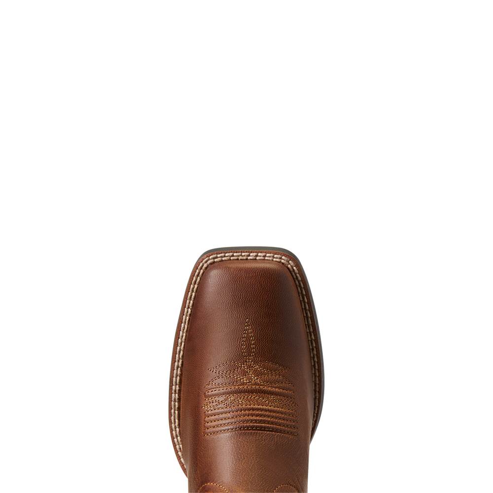 Ariat Round Up Wide Square Toe StretchFit Western Boot - SASSY BROWN