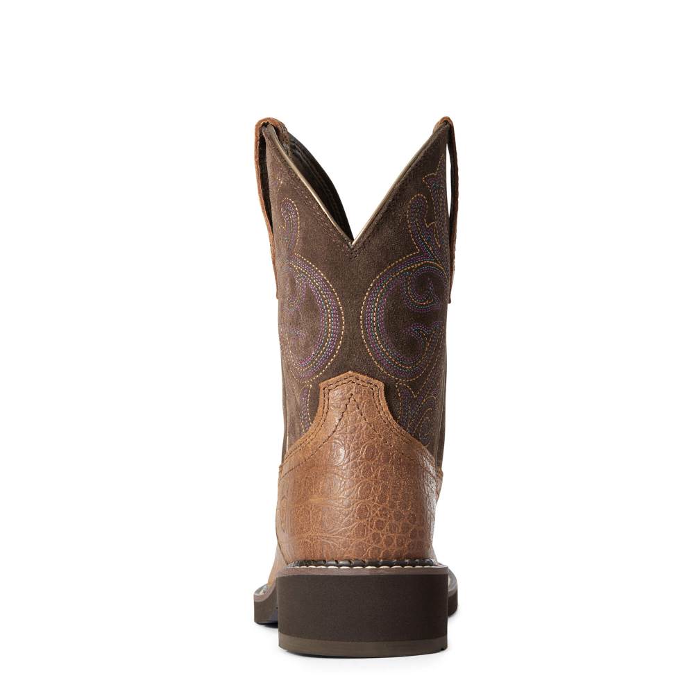 Ariat Fatbaby Heritage Western Boot - BROWN CROCO PRINT