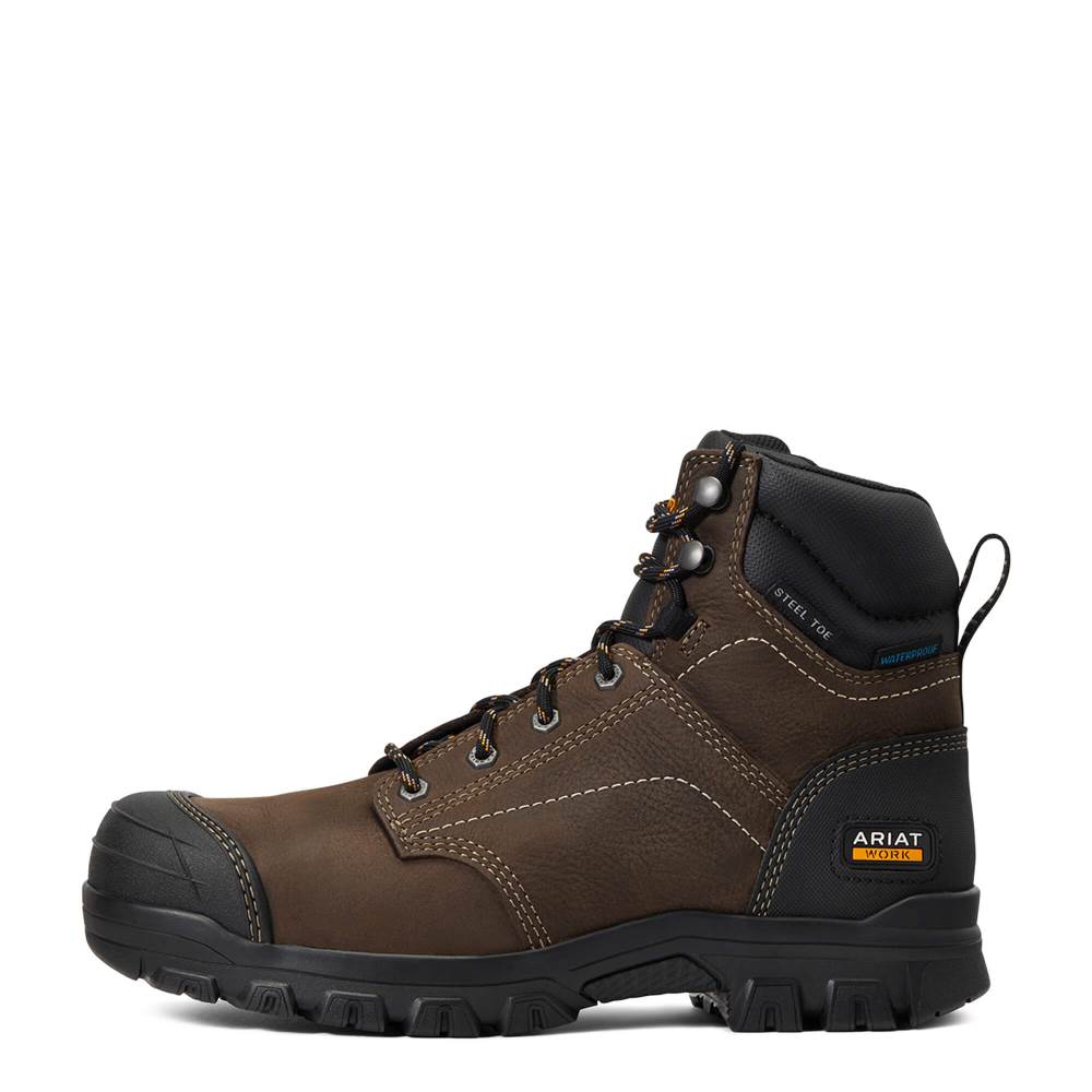 Ariat Treadfast 6" Waterproof Steel Toe Work Boot - DARK BROWN