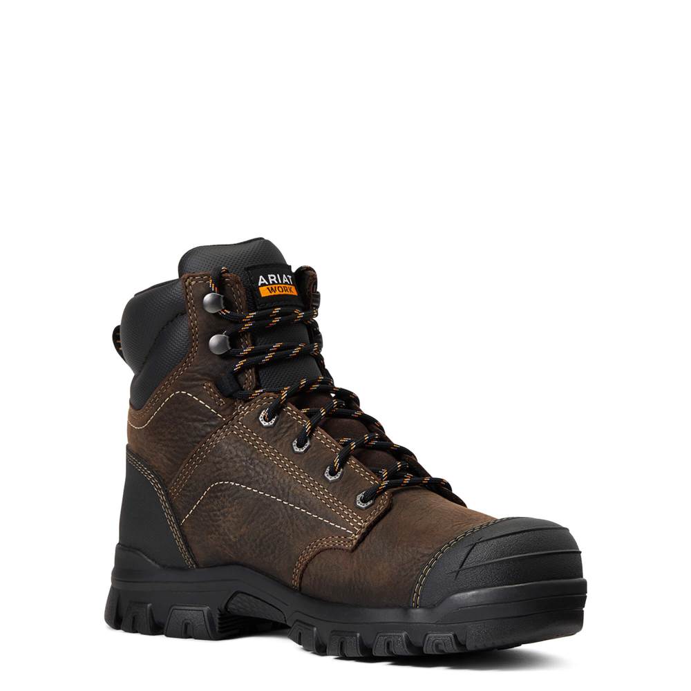 Ariat Treadfast 6" Waterproof Steel Toe Work Boot - DARK BROWN