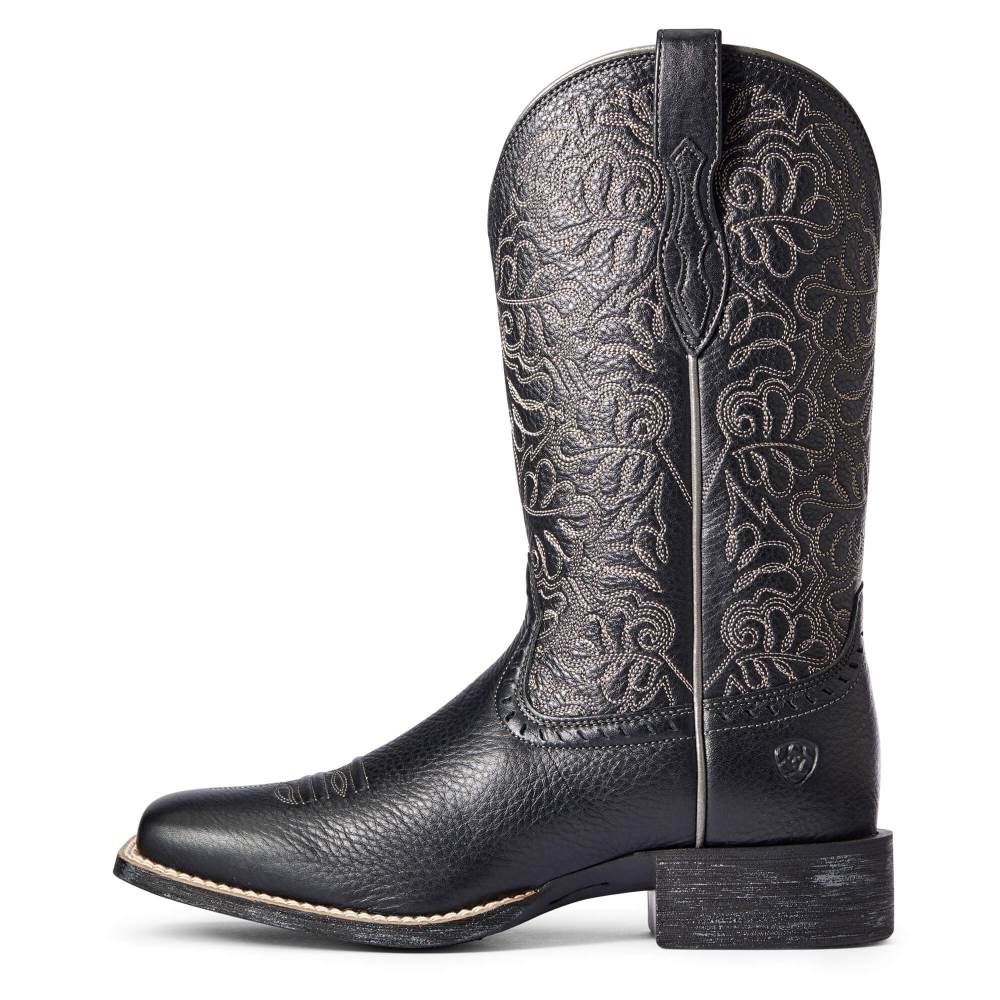 Ariat Round Up Remuda Western Boot - BLACK DEERTAN