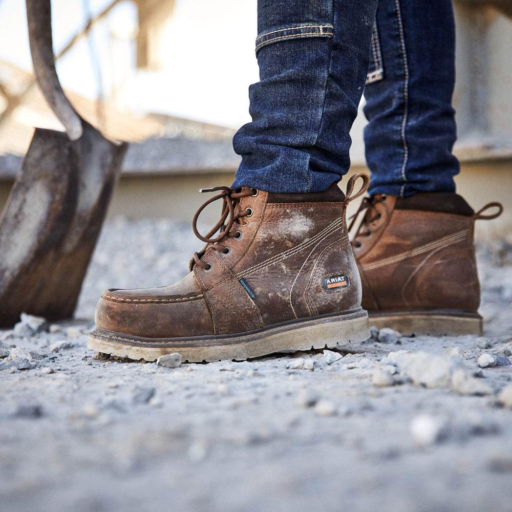 Ariat Rebar Wedge Moc Toe Waterproof Composite Toe Work Boot - AGED HONEY