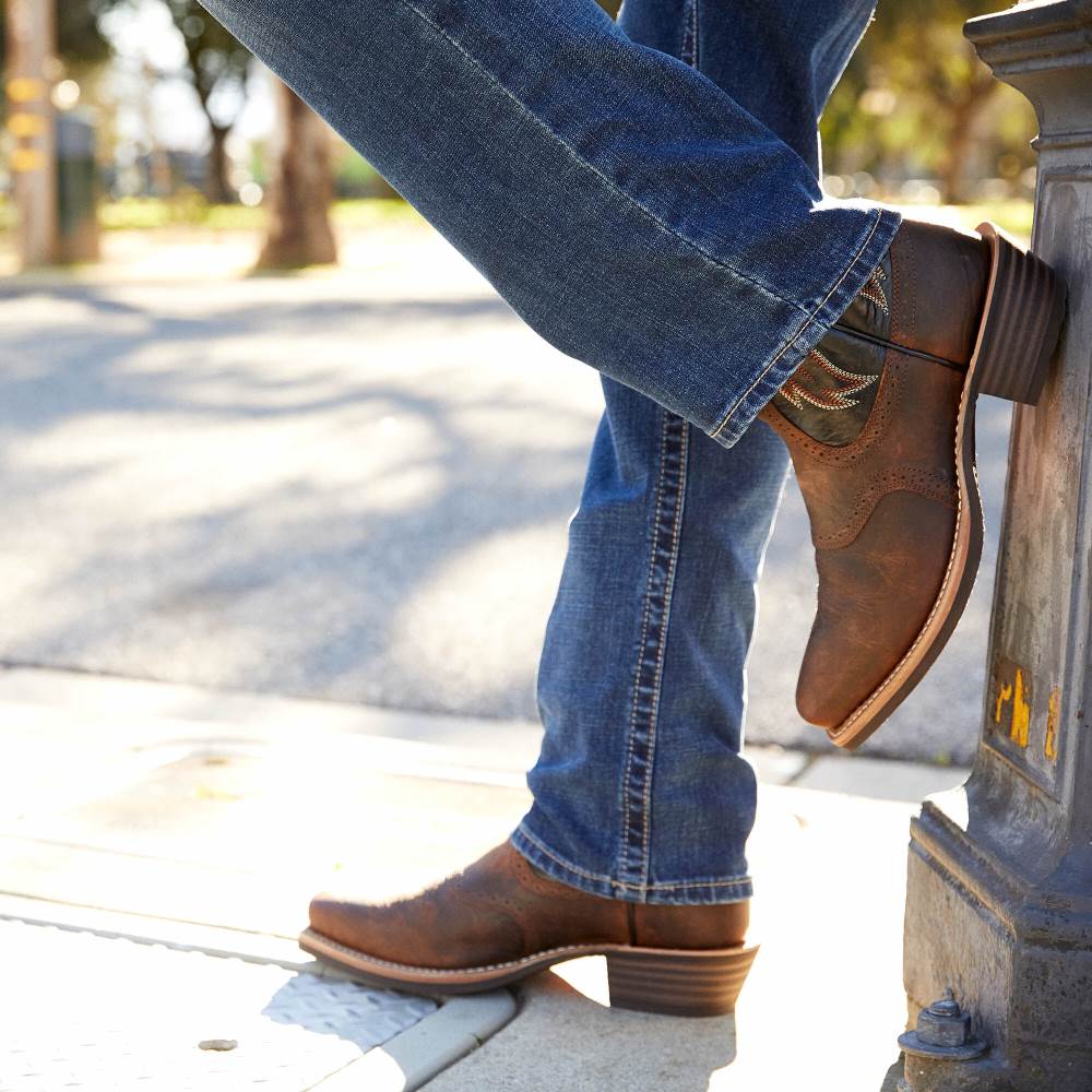 Ariat Heritage Roughstock Western Boot - BAR TOP BROWN