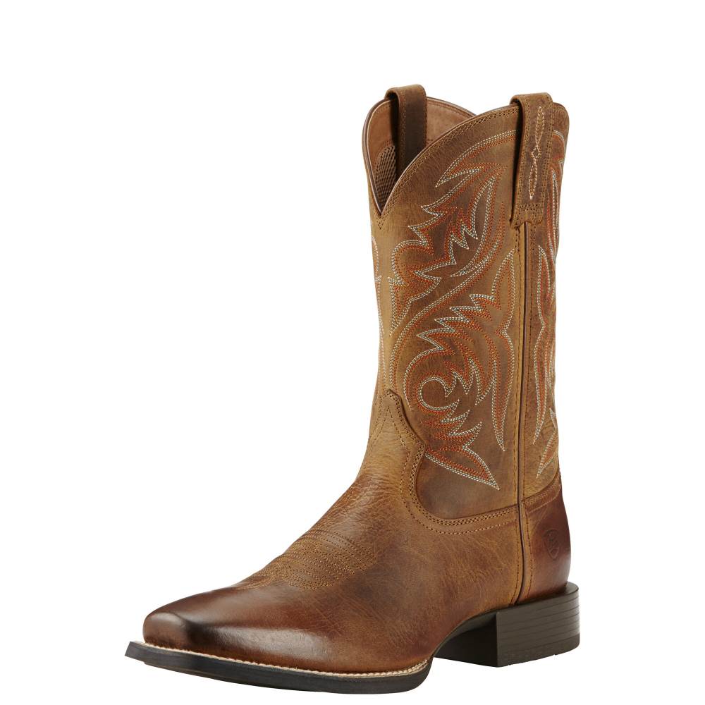 Ariat Sport Herdsman Western Boot - POWDER BROWN - Click Image to Close