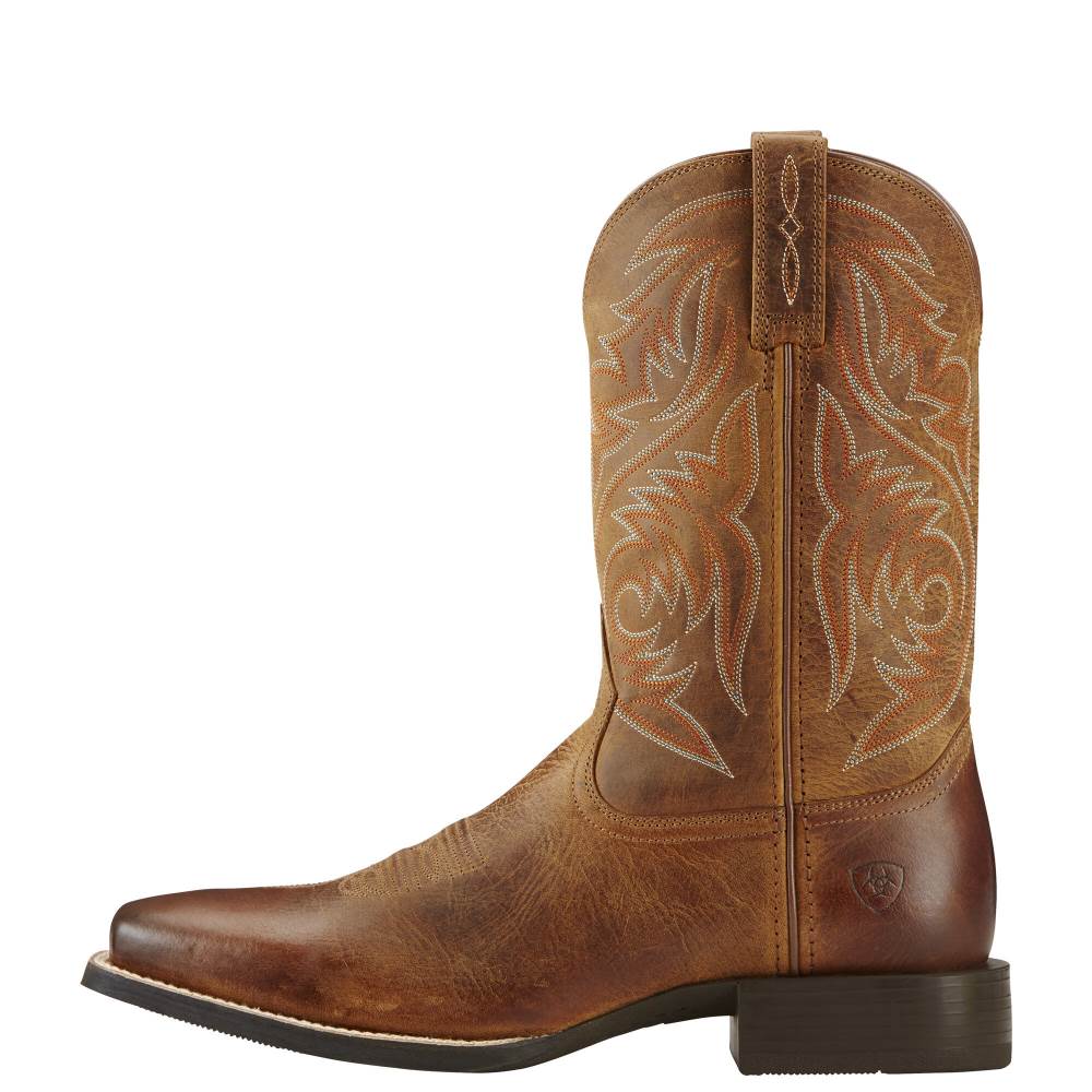 Ariat Sport Herdsman Western Boot - POWDER BROWN