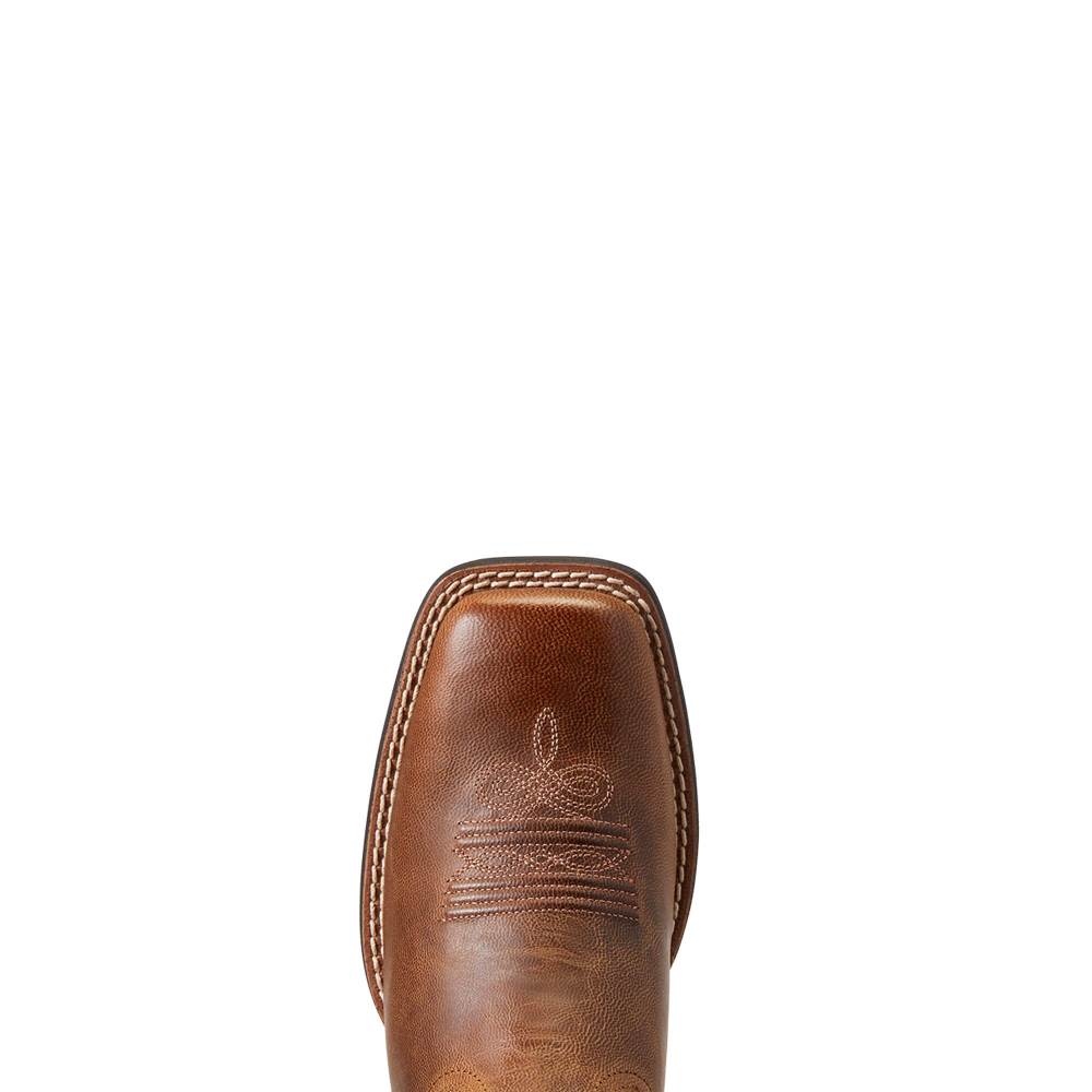 Ariat Round Up Wide Square Toe Western Boot - PEARL BROWN