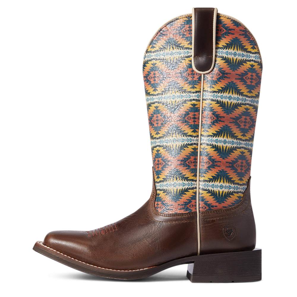 Ariat Pendleton Circuit Savanna Western Boot - CRACKLED CAFE