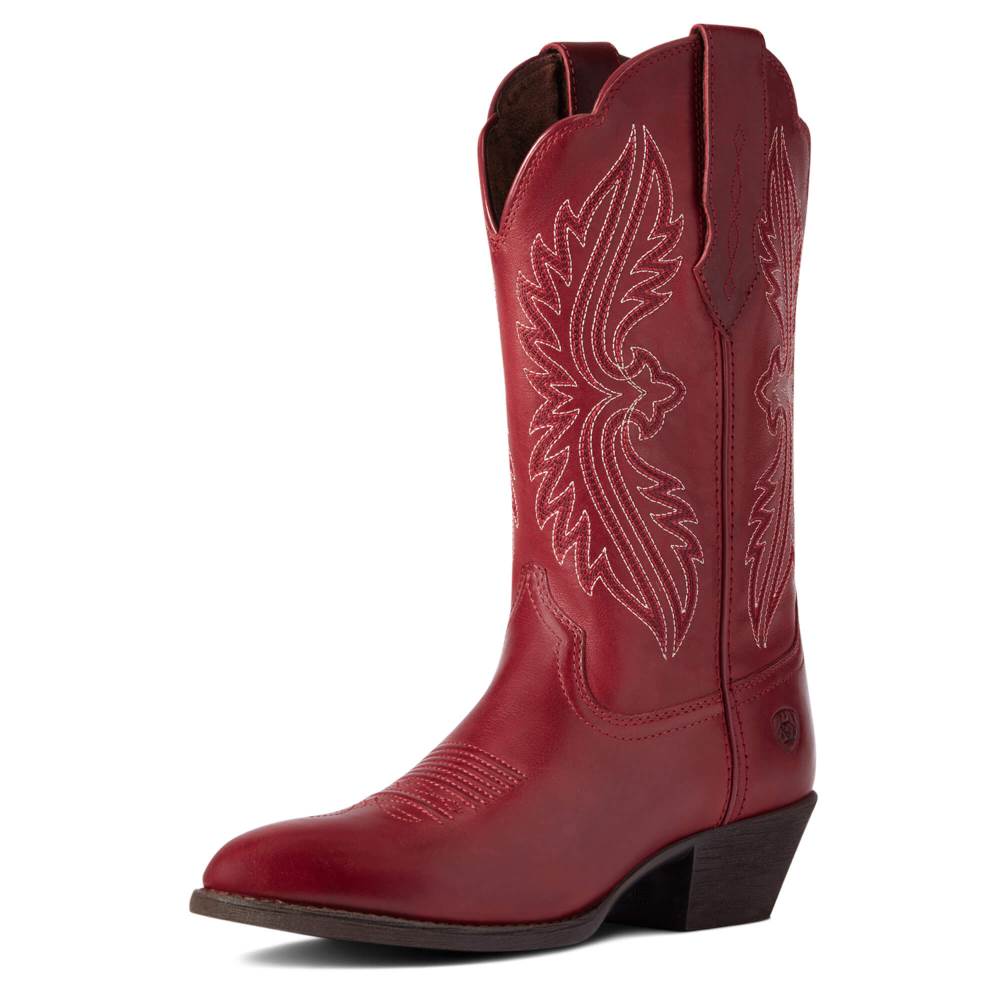 Ariat Heritage R Toe StretchFit Western Boot - ROSY RED