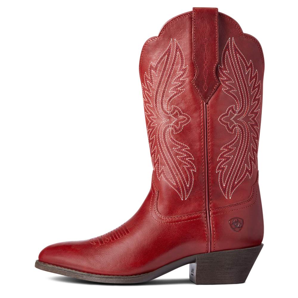 Ariat Heritage R Toe StretchFit Western Boot - ROSY RED