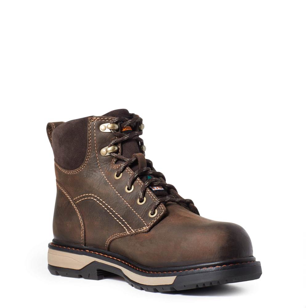 Ariat Riveter 6" CSA Waterproof Composite Toe Work Boot - DARK BROWN