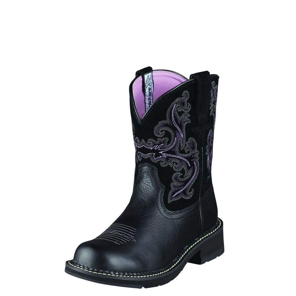 Ariat Fatbaby II Western Boot - BLACK DEERTAN - Click Image to Close