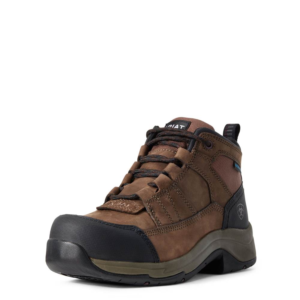 Ariat Telluride Work Waterproof Composite Toe Work Boot - DISTRESSED BROWN - Click Image to Close