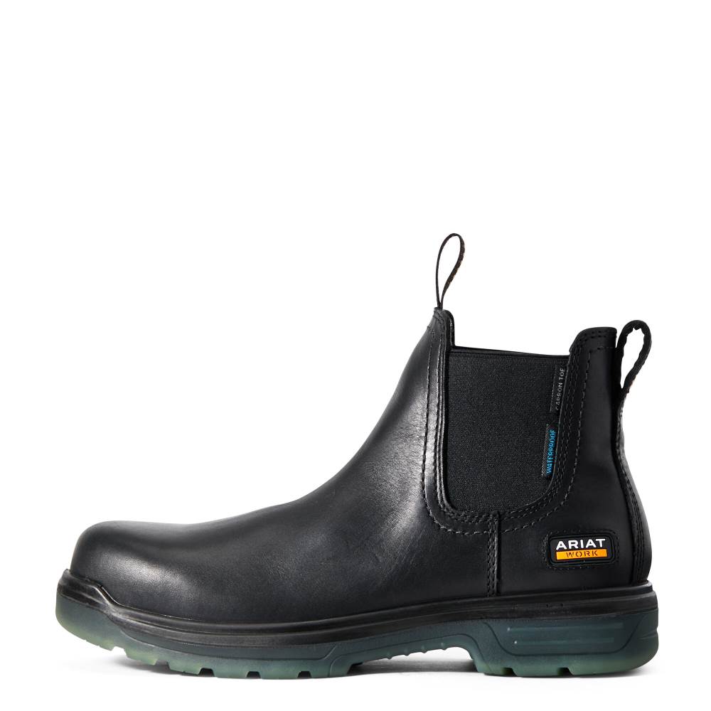 Ariat Turbo Chelsea CSA Waterproof Carbon Toe Work Boot - BLACK